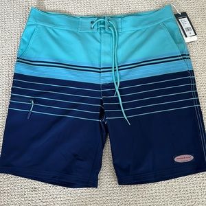 Vineyard Vines Striped Stretch Board Shorts - Brand New